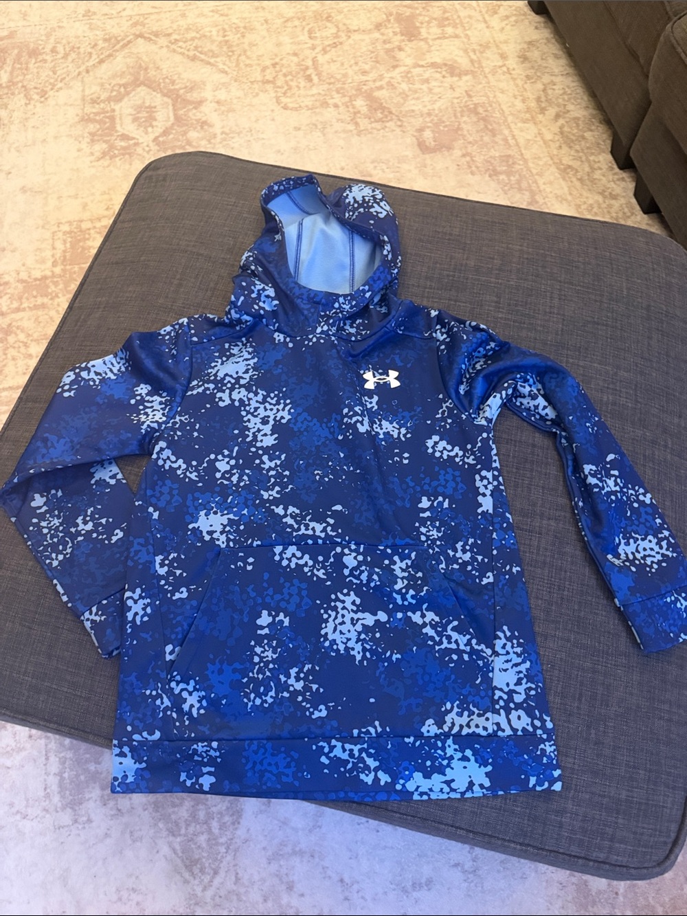 Under Armour Blue Digital Camo Hooded Pullover